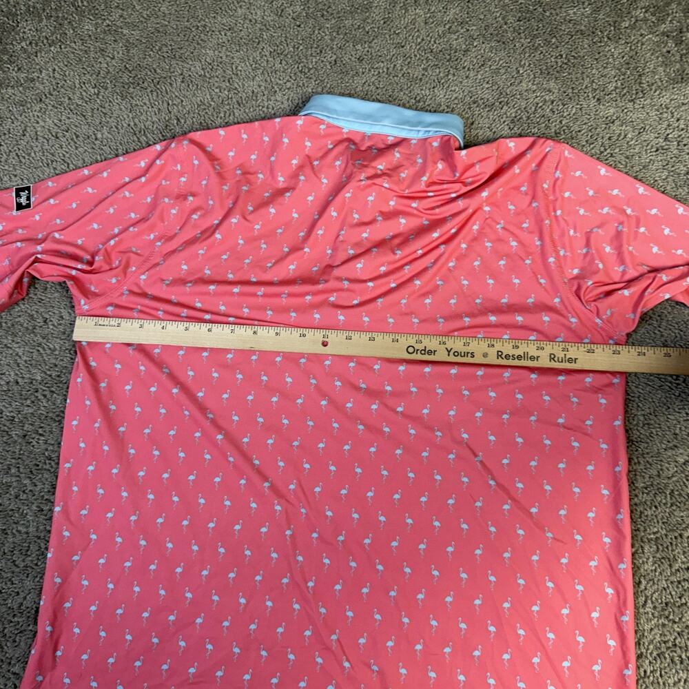 Men's Pink Polo with Light Blue Collar - Classic Lightweight Performance - Picture 9 of 11